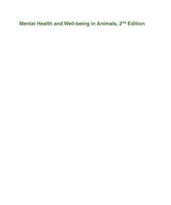 Mental Health and Well-being in Animals 2nd Edition – PDF ebook